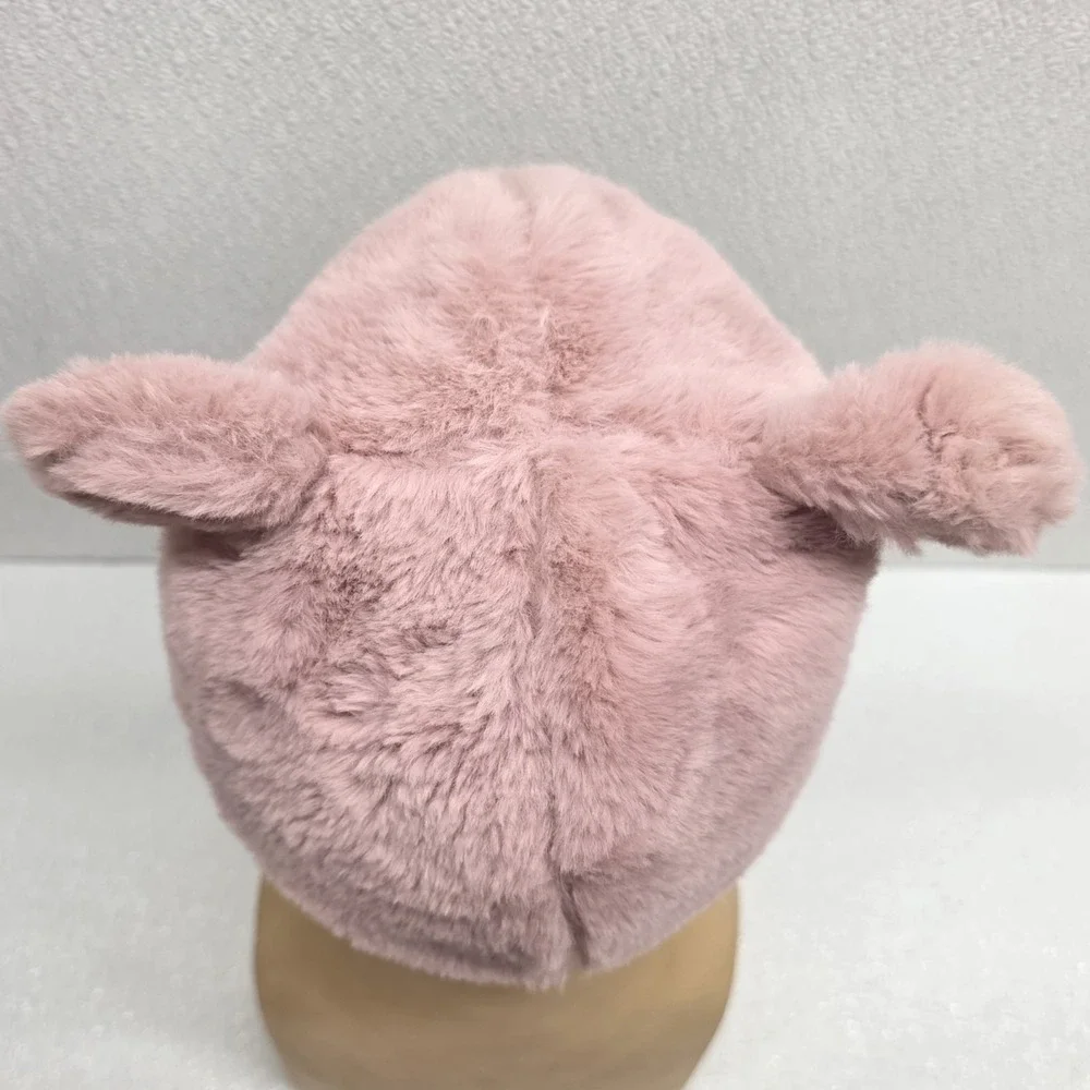 Zara Cozy Chic Toddler Girls Cotton Lined Baby Pink Soft Fluffy Bear Ears Hat